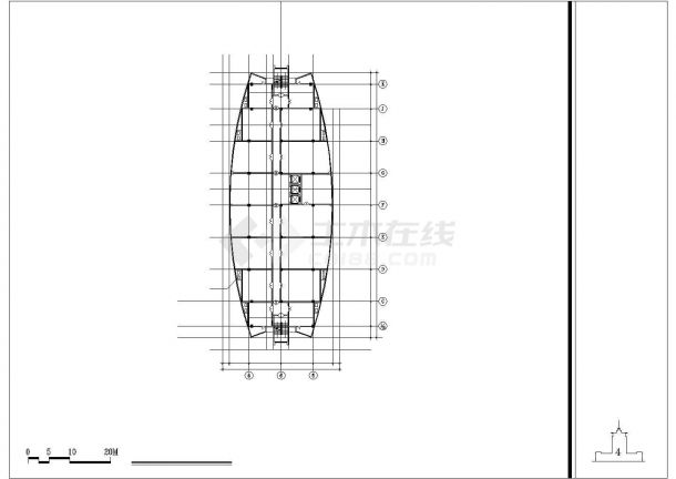 培训中心设计方案CAD平立面建筑施工图-图二