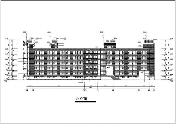 某中学教学楼综合楼施工建筑CAD设计图纸-图二