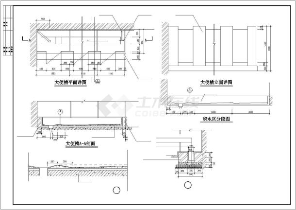 小公共厕所建筑设计CAD施工图-图二