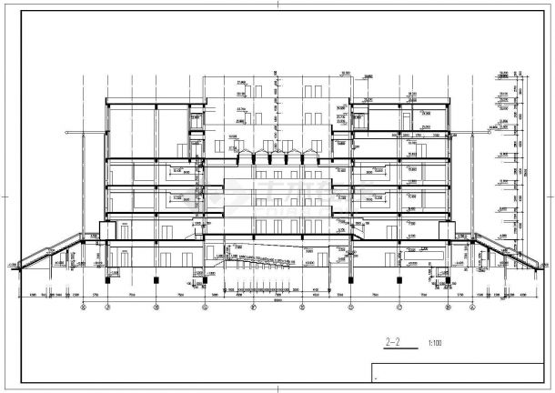某师范学院施工建筑CAD设计图纸-图二