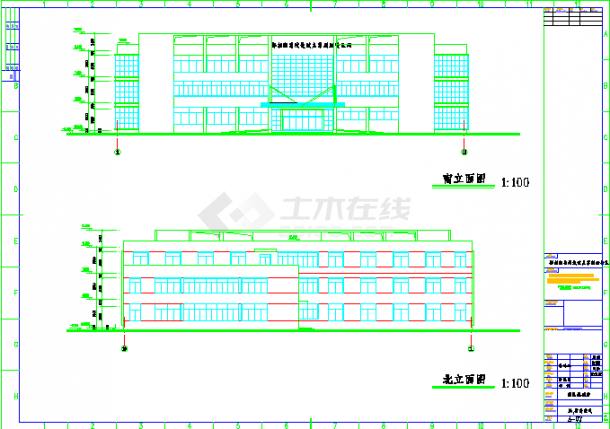 高档办公楼建筑设计CAD布置图-图二