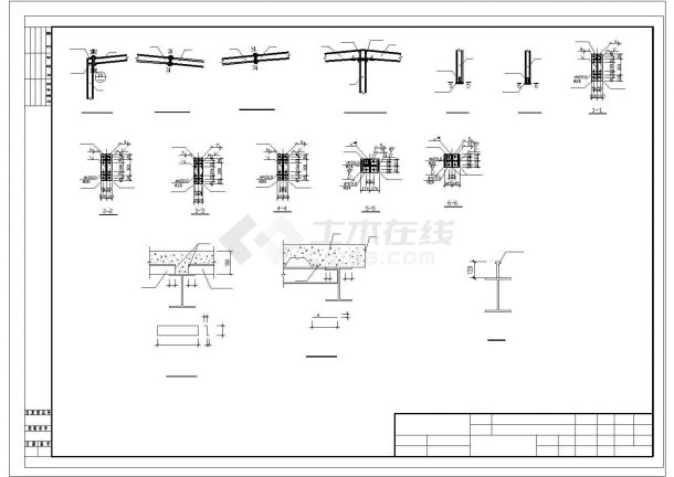 某中型二层商场钢结构CAD图纸-图二