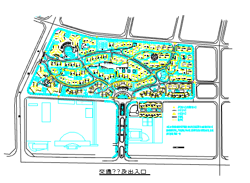 某大型花园总平面规划建筑设计分析图-图二