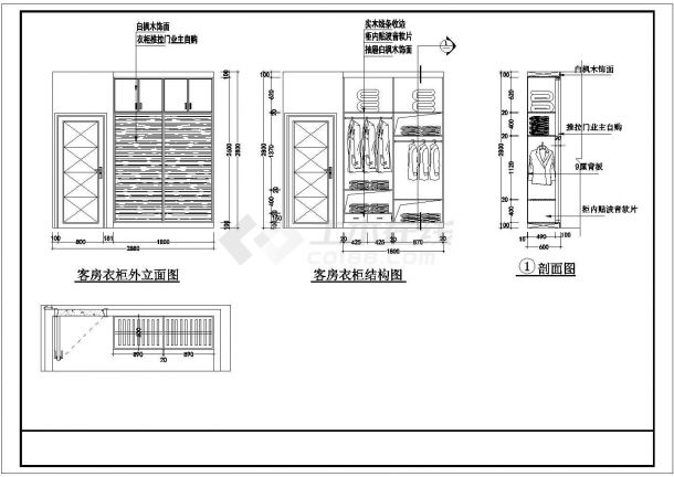 某地锦苑春天三居室室内装修设计施工CAD图-图一