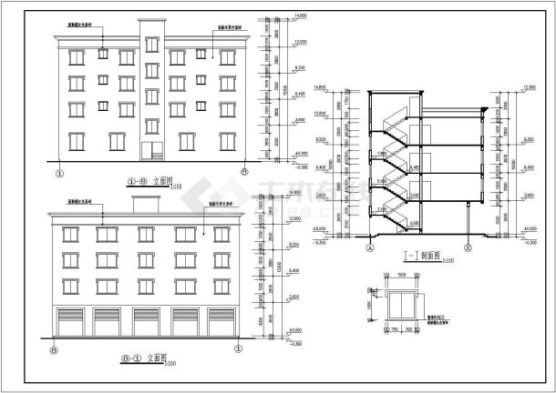 某地区四层综合商住楼建筑设计方案图-图一