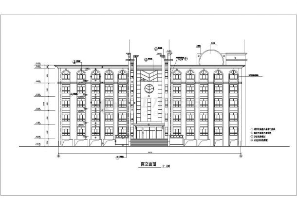 某中学经典多层综合楼建筑CAD布置图-图一