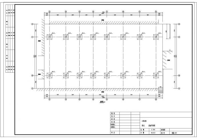 某钢结构拉索汽车棚建筑结构图纸_图1