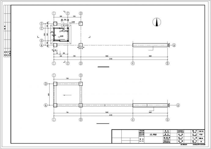 一套完整的钢结构大门及传达室建筑结构图纸_图1