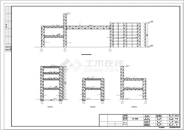 一套完整的钢结构大门及传达室建筑结构图纸-图二