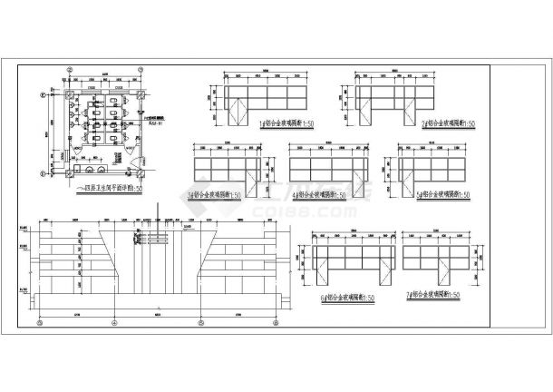 某学校图书馆建筑CAD施工图-图二