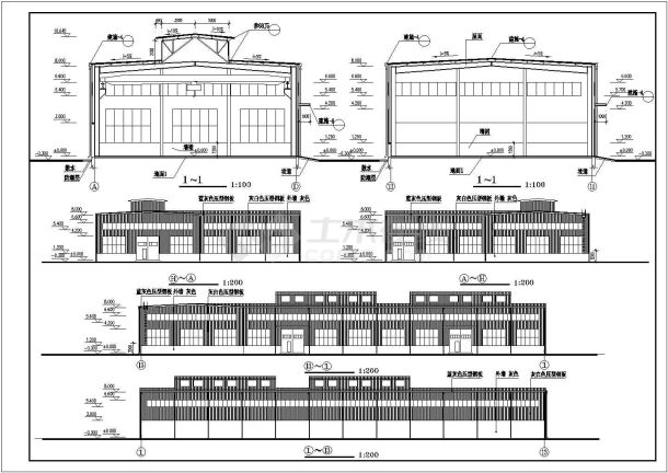 某工厂大型生产车间CAD方案参考图-图一