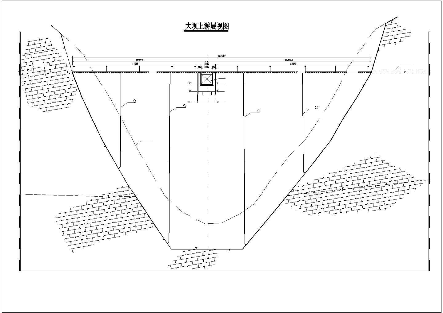 某工程设计投标160m拱坝结构建筑施工CAD图