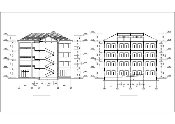 某中学教学楼全套施工CAD建筑设计图_图1