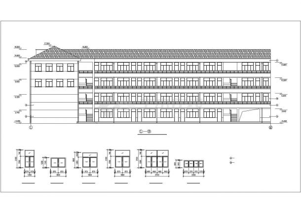 某中学教学楼全套施工CAD建筑设计图-图二