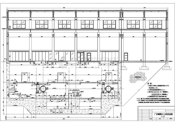 某电站厂房结构及尾水管钢筋施工建筑CAD图-图一