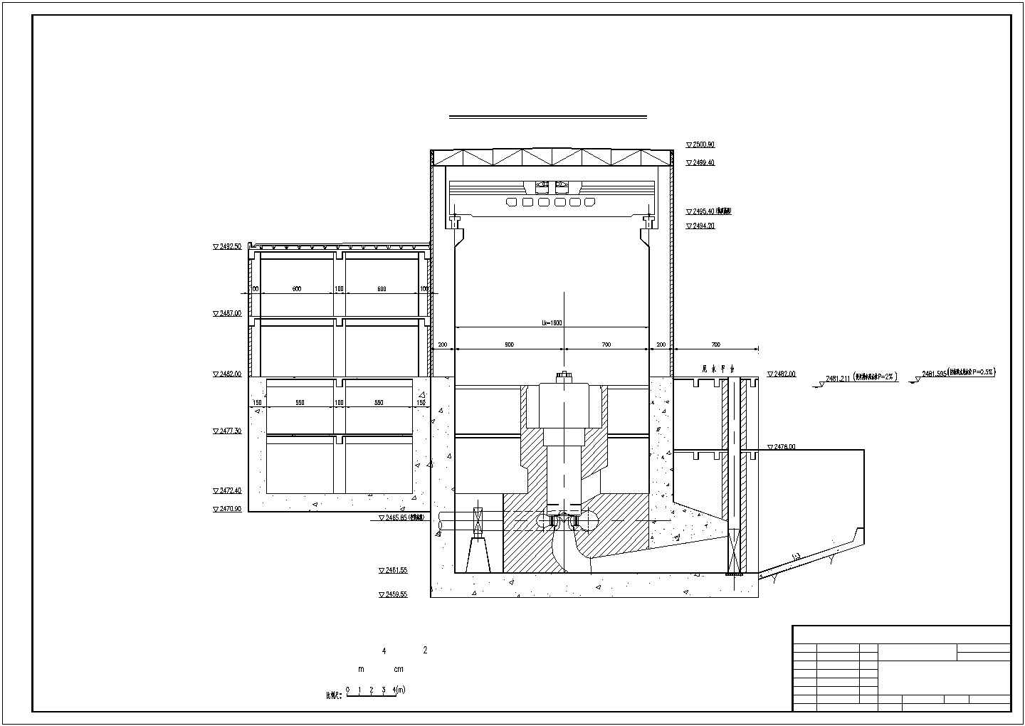 某二瓦槽水电站厂房建筑施工CAD设计图