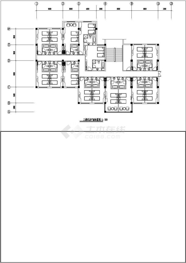 白云宾馆室内改造工程建筑设计CAD施工图-图一