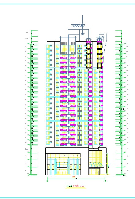 某地高层商住楼建筑cad设计图（节点详细）_图1