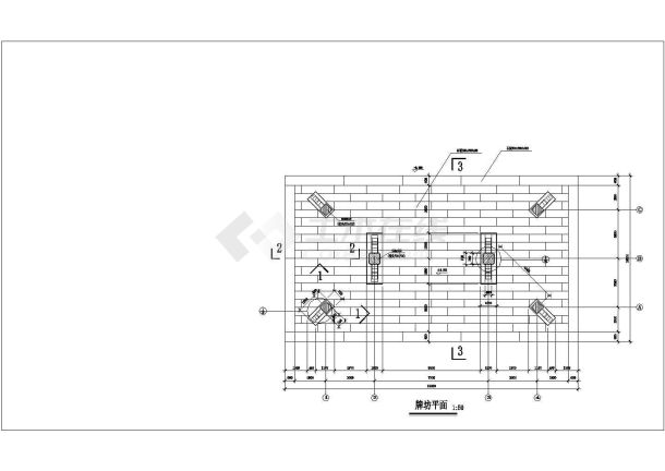 比较经典的牌坊j建筑施工图-图二