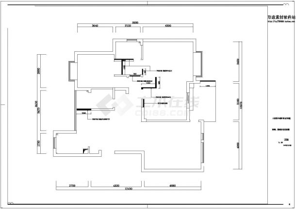某区上林春天普通户型现代简约的标准室内装修设计施工CAD图-图一
