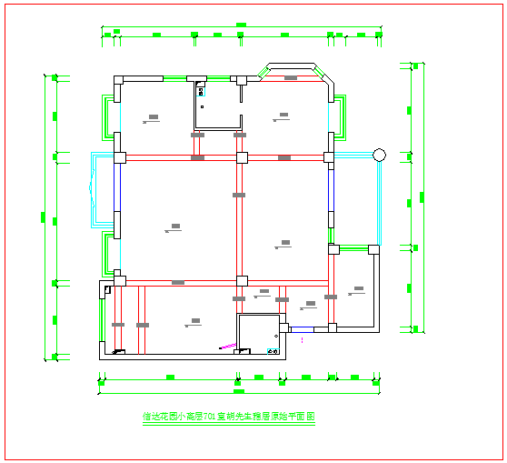某小高层户型家庭室内精装修cad施工图_图1