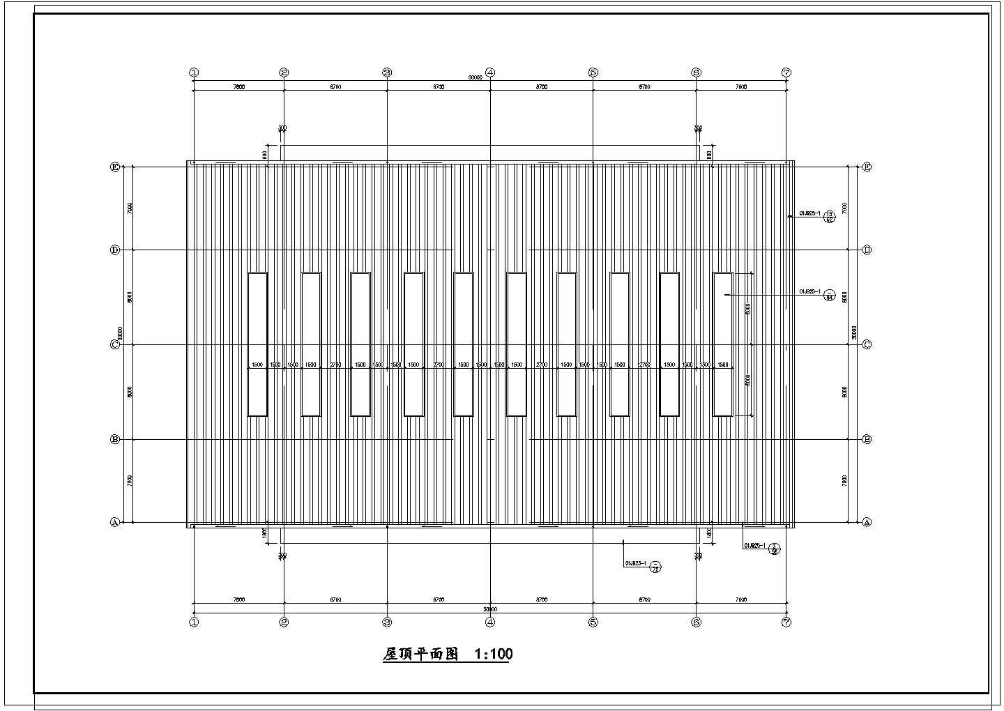 30m跨厂房建筑、结构图纸