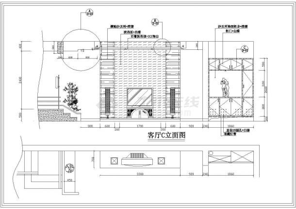 某小区别墅装修设计CAD图-图二