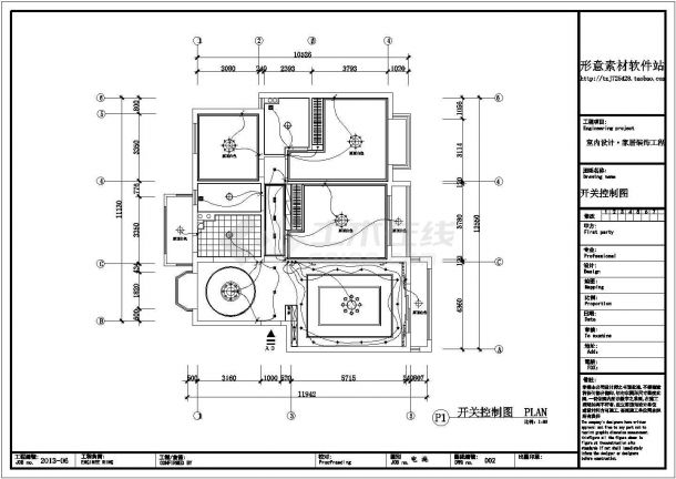某欧式风格的三室两厅室内装修设计施工CAD图-图二