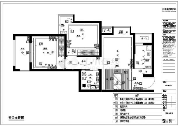 某现代简约样板房室内装修设计施工CAD图-图一