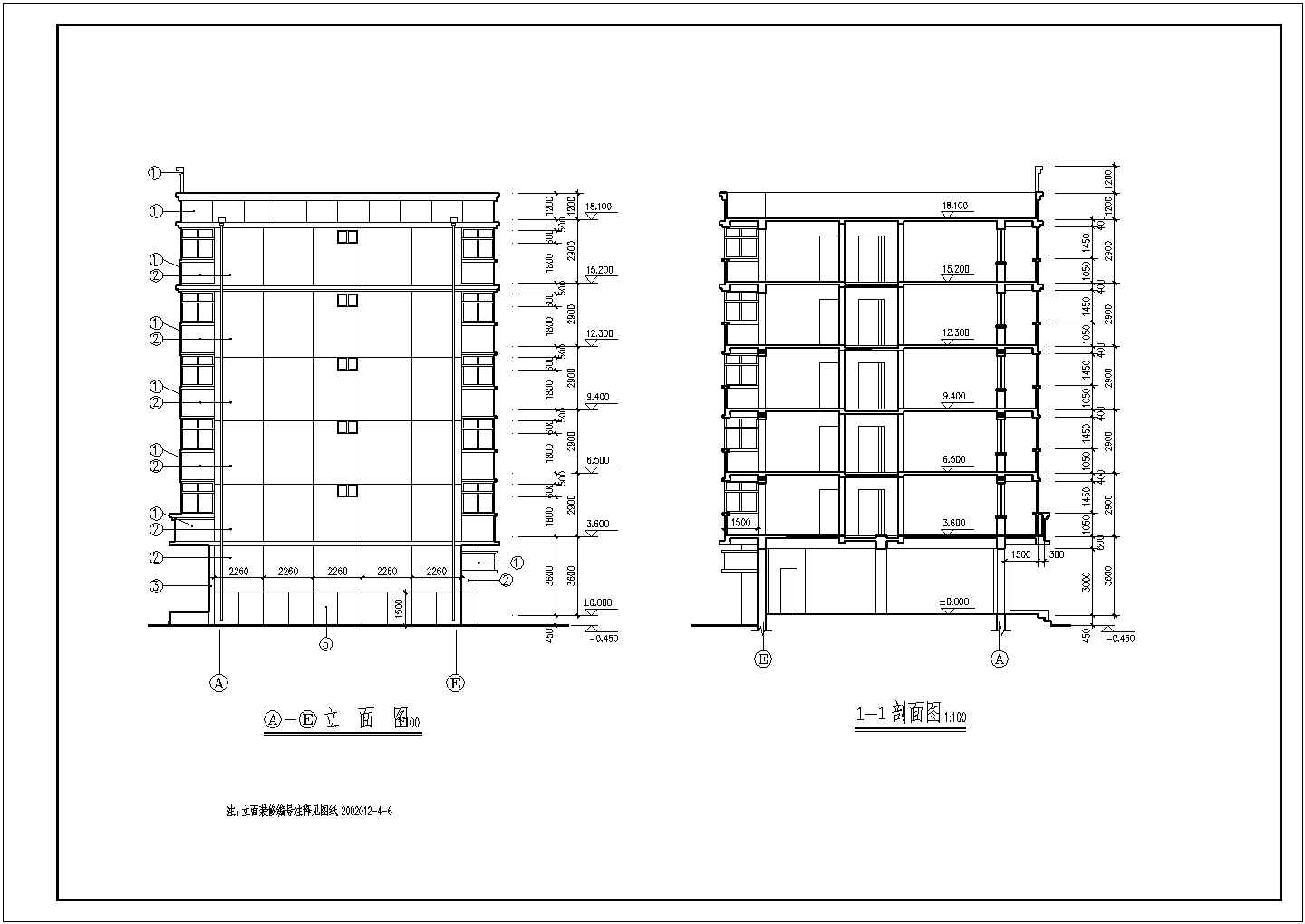 详细的多层住宅建筑平立面CAD参考图