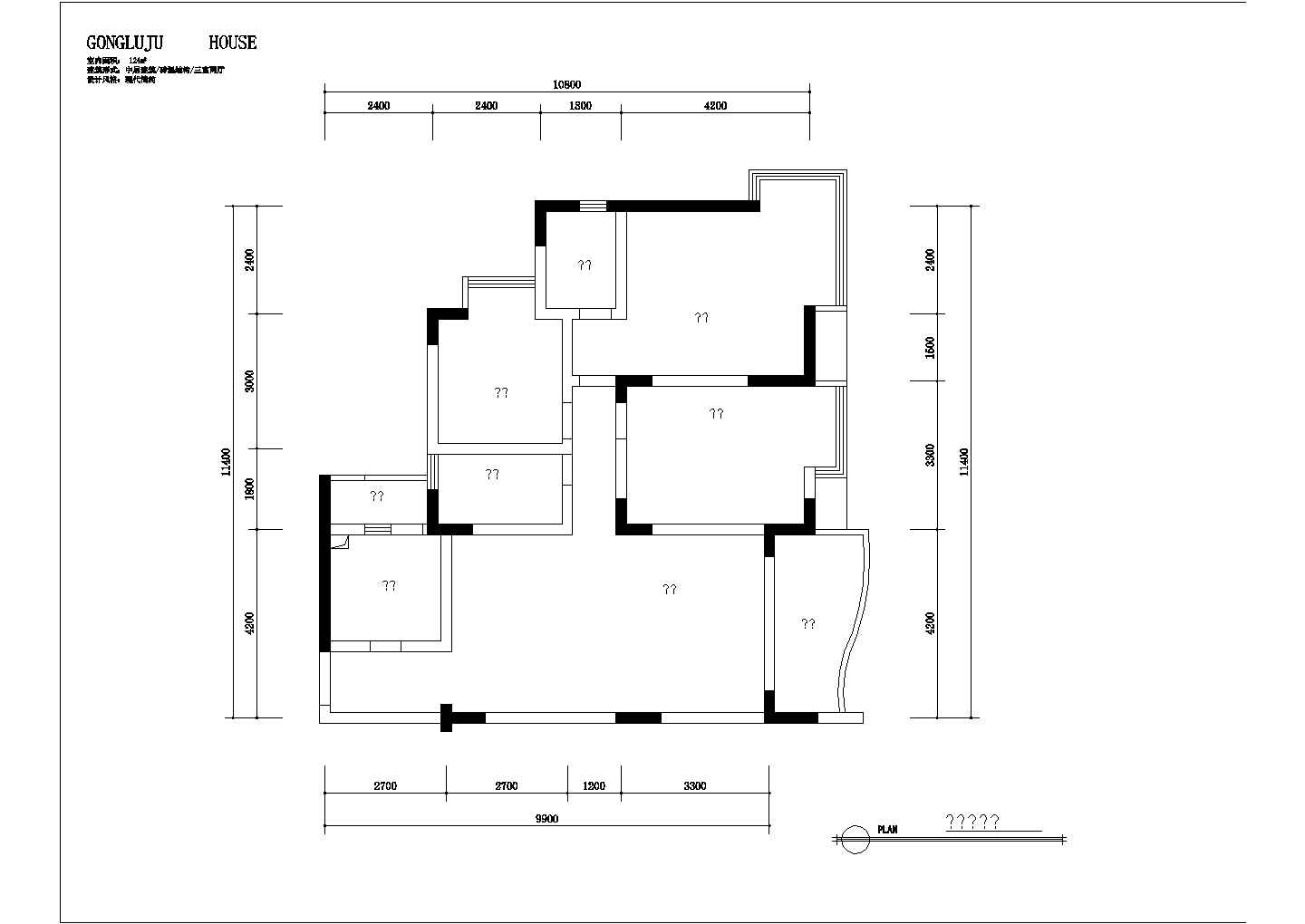 多层楼建筑室内家居装修设计cad施工图