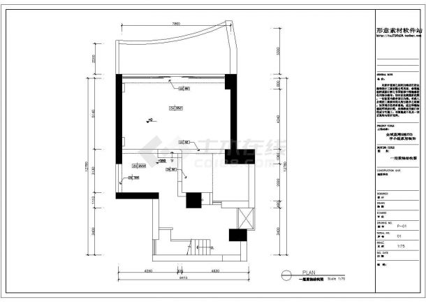 某地金域蓝湾简欧全套室内装修设计施工CAD图-图二