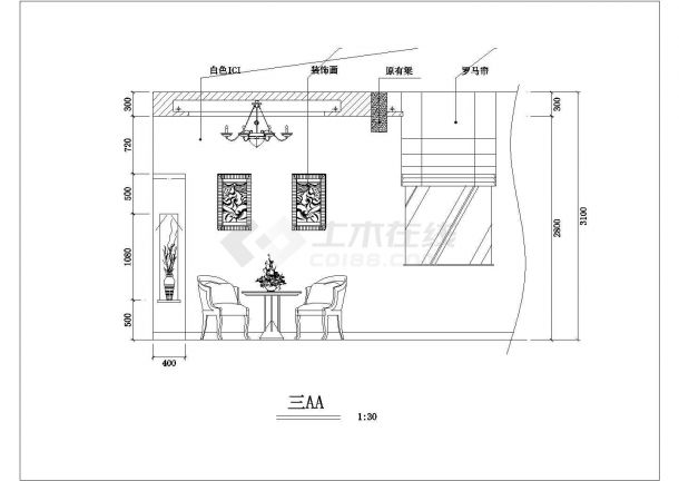 某地区精美别墅装修设计CAD图-图二