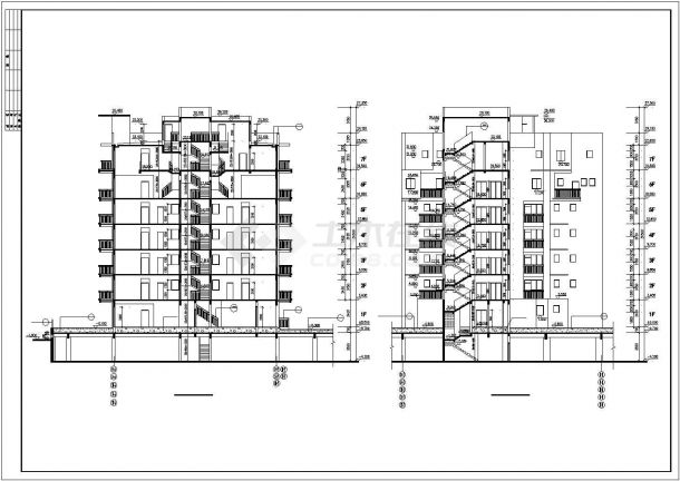 东莞某多层住宅建筑CAD施工图-图二