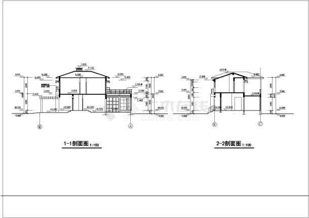 欧式别墅全套方案设计CAD平立面建筑图-图二