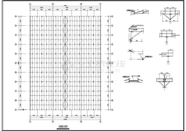 辽宁省某钢结构厂房结构设计图纸-图一