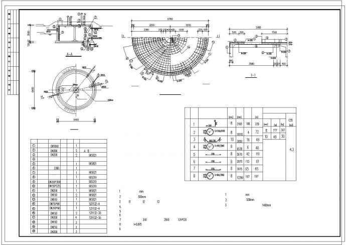 精美圆形水池框架设计CAD布置图_图1