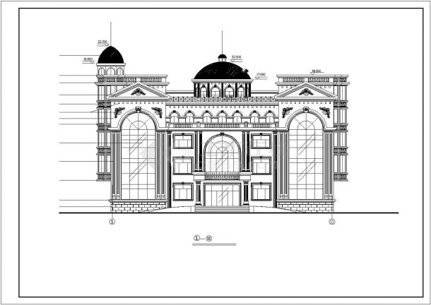 小区连体别墅建筑设计平立面CAD参考图-图二