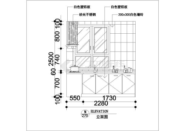 某地整套厨房装修大样立面图纸-图二