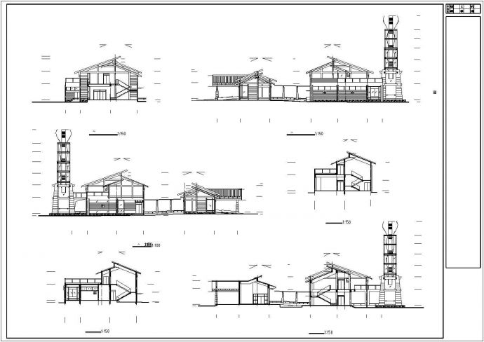 半岛会所A栋建筑设计CAD平立面施工图_图1