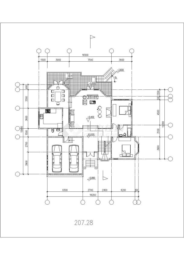 江边豪宅全套建筑设计施工图（带效果图）-图二