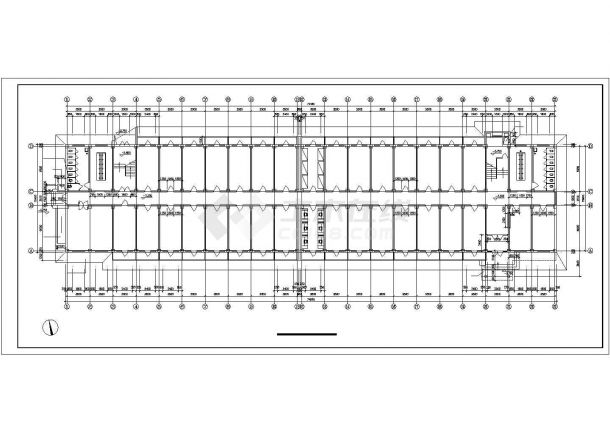 甘肃农业大学11号学生公寓建筑CAD设计图-图一