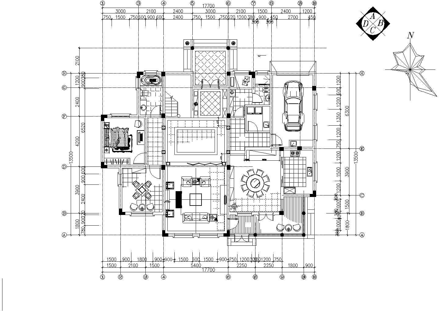 某小区欧式别墅建筑设计图（全套）