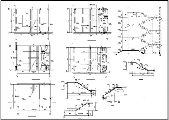 食堂三层钢框架详细图集_图1