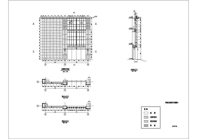 商场外立面幕墙装修施工设计全套CAD参考图_图1