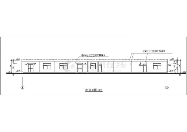 某地区的食堂建筑施工布置图-图一