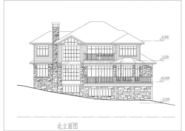 某地三层独栋别墅建筑设计图（共10张）-图二
