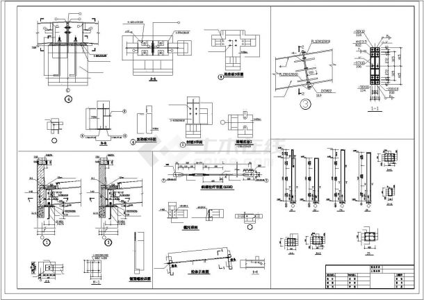 厂房混凝土柱钢结构施工平面CAD参考布置图-图二