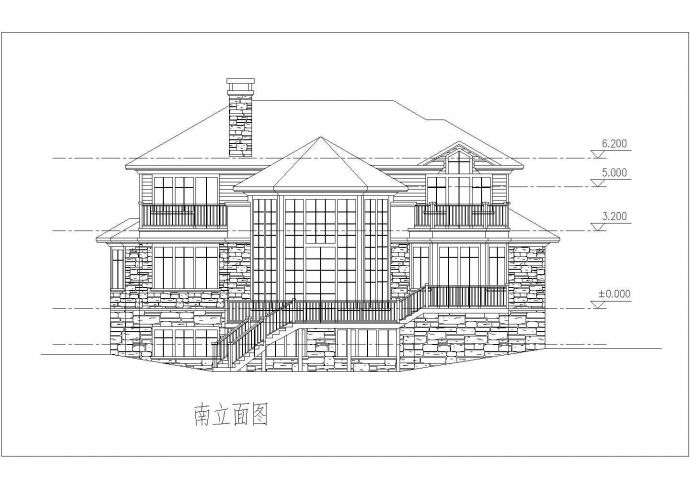某地三层别墅建筑设计图（共10张）_图1