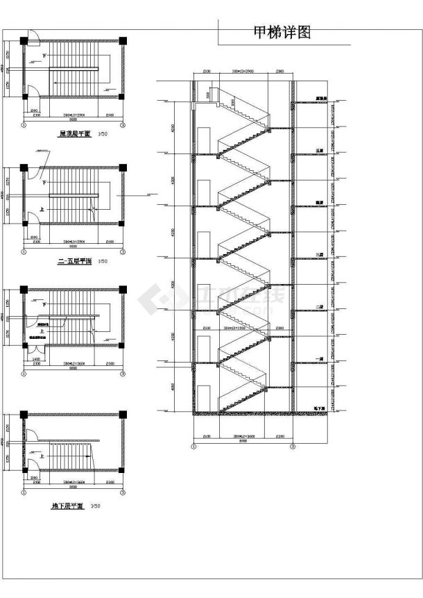 某地岳堤超市建筑设计方案图-图二